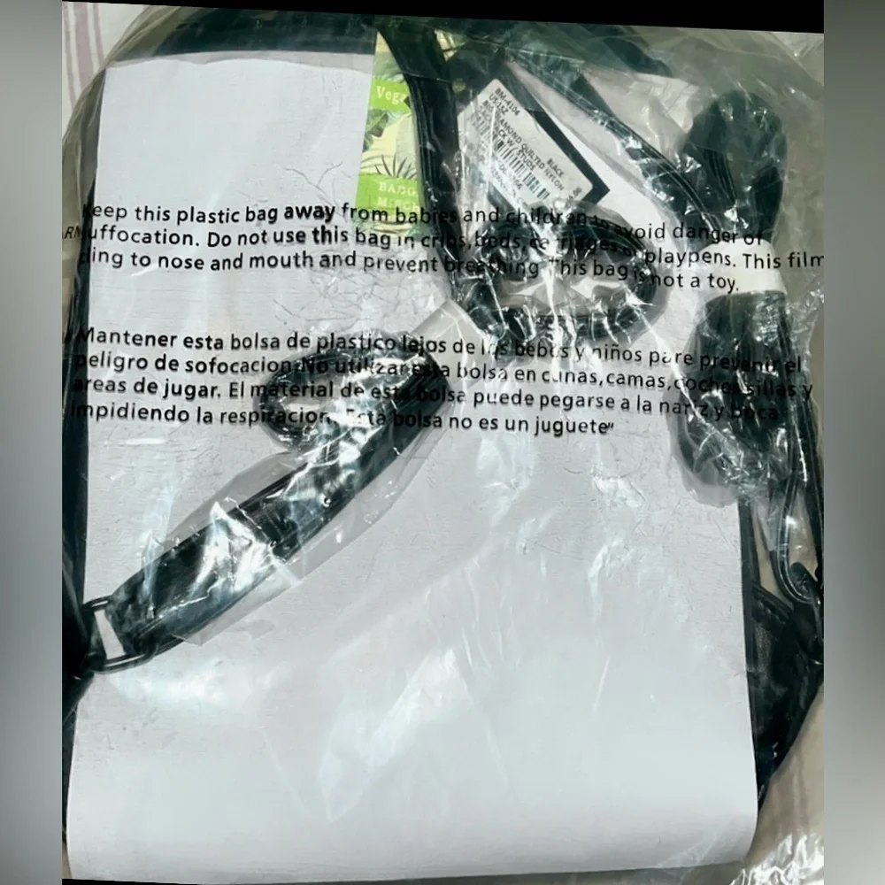 Badgley Mischka BNWT Big Diamond Quilted Nylon Tweed Backpack in packaging - Picture 7 of 8